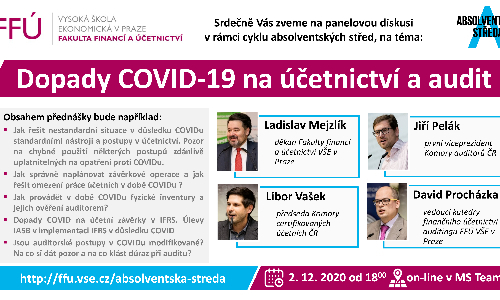 Absolventská středa FFÚ "Dopady COVID-19 na účetnictví a audit"