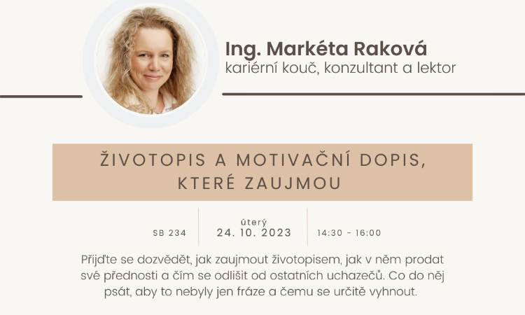 Workshop: Životopis a motivační dopis, které zaujmou