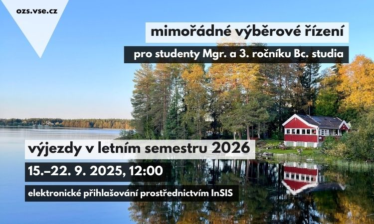 Mimořádné kolo výběrového řízení na semestrální výměnné pobyty v zahraničí v LS 2026
