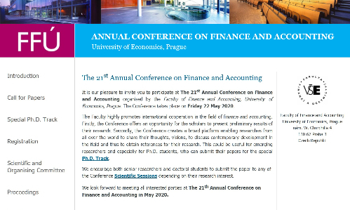 The 21st Annual Conference on Finance and Accounting (ACFA 2020)